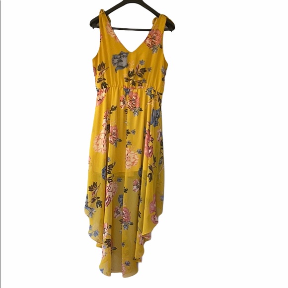 Suzy Shier Sleeveless Floral Print Hi Low Dress L - Picture 2 of 11